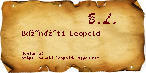 Bánáti Leopold névjegykártya